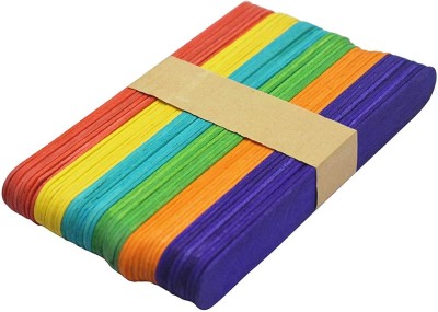 Swikaar Colourful/Multicolour Ice-Cream Sticks for Art/Craft/DIY Activities 200 PC CI17