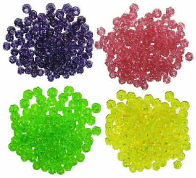 PUSHPA CREATION Macrame Plastic Beads,8mm, Macrame Craft 4 Colur 400 Qty
