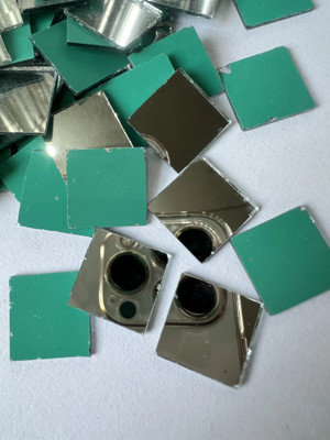 MAHANT SQUARE SHAPE SILVER MIRROR for lippan Art & mud Work 15MM 50GM 80PIECE