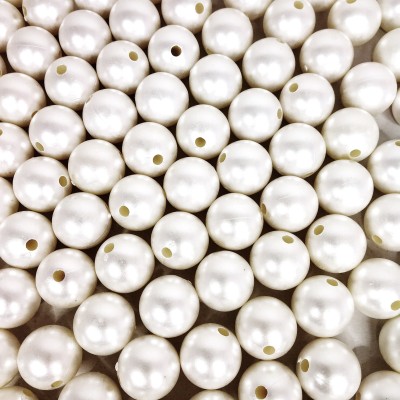 De-Ultimate Pack of 200 Gram (50 Pcs Approx) 20mm White Moti Ball Pearl Bead Craft Material