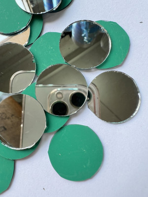 MAHANT ROUND SHAPE SILVER MIRROR for Mirror Art, MUD and Mirror Art 24MM 50GM 40PIECE