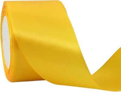 IMPRINT 3 Inch 10 Meter Length Golden Yellow Satin Ribbon Perfect - Pack of 1