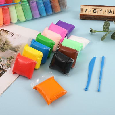 Shopex DIY Ultra Light Modelling Bouncing Clay with Tools for Kids Pack of 12 Multicolor Clay