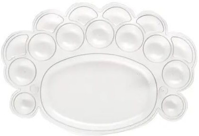 Ortan Acrylic Transparent 16 -Well Flower Plastic Painting Palette (Set of 1)