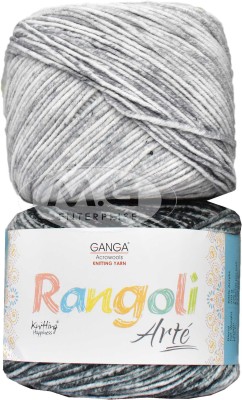 M.G Enterprise GAN GA Rangoli Arte Multi Grey 600 gmsWool Ball Hand knitting wool R Art-AEHH