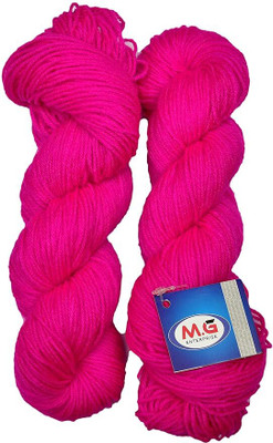 KNIT KING Vardhman Brilon Light Magenta Wool Hank Hand knitting wool thread dyed