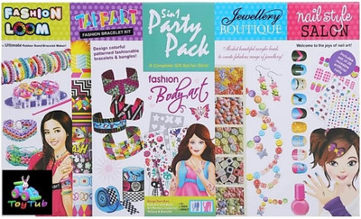 Jayaansh Traders 5 in 1 Party Pack a complete Gift Set - Shimar & Sparkle Nail ,Fashion Loom…..