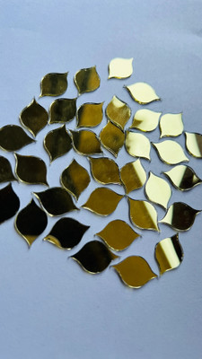MIRROR GLASS WORLDWIDE LEAF SHAPE GOLDEN MIRROR FOR MUD MIRROR & CRAFT ART 20MM 100GM 115PIECE