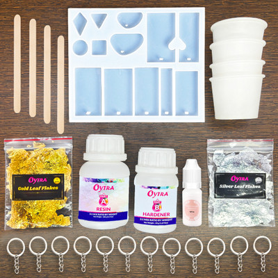 OYTRA Resin Art Kit with mold for Keychain Making DIY Mold Flake & Pigment Colour Gift