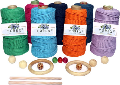TOREX Macrame kit Set for Wall Hanging Plant Hanging Combo Set with 210 pcs
