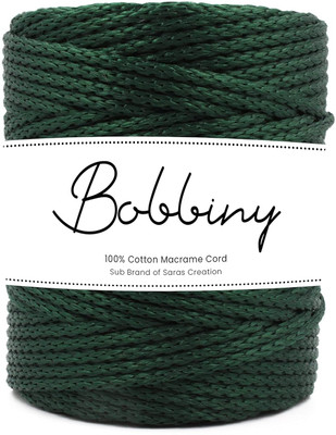 Bobbiny 5MM 50 Meter Knitted Macrame Silky Polyester Cord Dori Thread for Macrame DIY