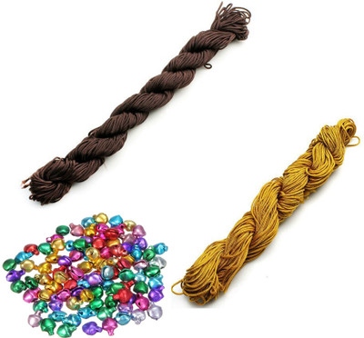 Crafts Haveli Nylon Cord 30 Mtr Knot Macrame Braided String M_1mm Nylon_Brown Coffee
