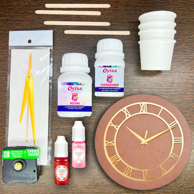 OYTRA Resin Art Kit for Clock Making DIY Set Combo MDF and Pigment Included