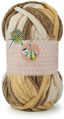 JNT Soft & Vibrant Brown and Yellow Yarn for All Knitting and Crochet Projects 100g
