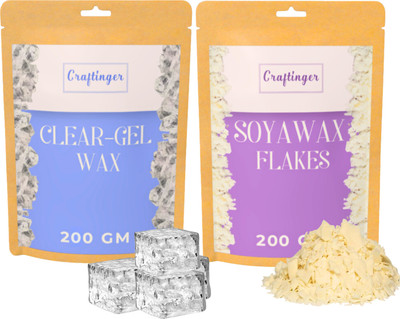 Craftinger 200g Soy Wax & 200g Gel Wax for Candle Making Candle
