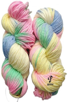 JEFFY Jolly Print Thick Chunky Wool Hand Knitting Yarn (Multi Shade no-5, 200 Gram)