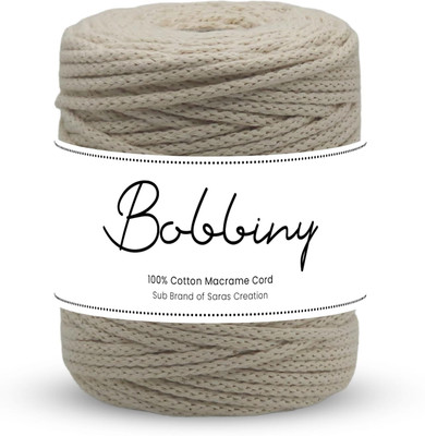 Bobbiny 4MM 50 Meter Knitted Macrame Cotton Like Cord Dori Thread for Macrame DIY