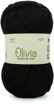 GANGA Olivia Hand Knitting and Crochet yarn (Black) (200gms)