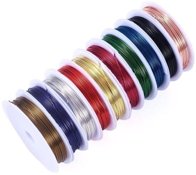 BM RETAIL 10Pcs 0.4MM Wire Craft Beads Rope Beading Wire for Necklace Jewelry MULTICOLOR