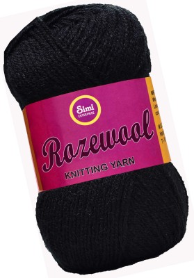 Simi Enterprise Rosewool Black 400 gms Wool Ball Hand knitting wool- Art-FHA