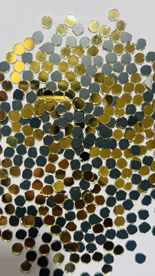 MIRROR GLASS WORLDWIDE ROUND SHAPE GOLDEN MIRROR FOR LIPPAN ART 6MM 100GM 1280PIECE