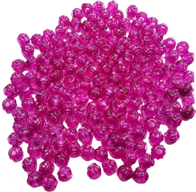 KAS BA Matka Pink Beads | Macrame Plastic Crystal Beads | Pack of 100 | Size 10 mm