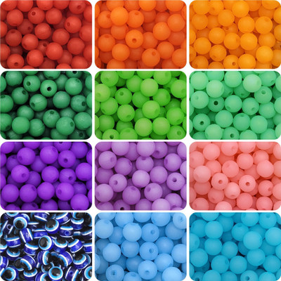 INDIKONB Multicolour 8mm Pearl & Evil Eye Beads Set for Craft