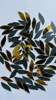 MIRROR GLASS WORLDWIDE FANCY SHAPE GOLDEN MIRROR FOR LIPPAN ART 30MM 100GM 300PIECE