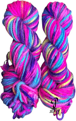 JEFFY Elora Multi Knitting Yarn Thick Chunky Wool (Shade no-9, 200 Gram)