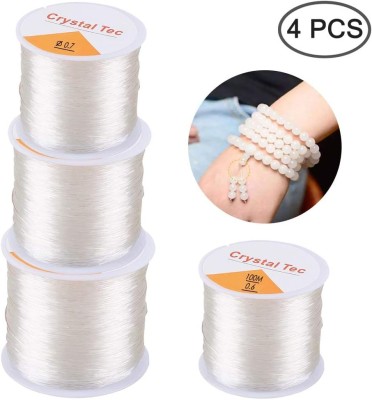 DIY Craft Clear Elastic Beading Threads 4Pc Stretchy Crystal Bracelet String Cords