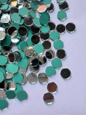 MAHANT ROUND SHAPE SILVER MIRROR FOR LIPPAN ART 8MM 50GM 400PIECE