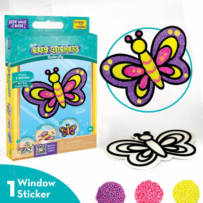 Imagimake Clay Stickers: Butterfly | Create Unique DIY Sticker using Air Dry Clay