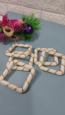 Sell plus Pearl Finish & Golden Thread Square Shape Bangles for Hanging & Pooja Decoration