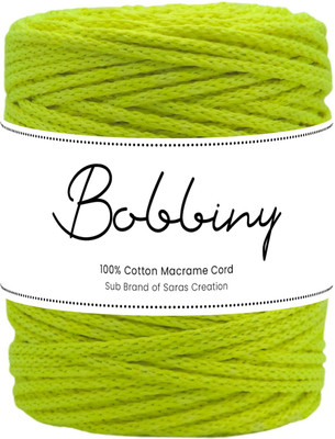Bobbiny 5MM 100 Meter Knitted Macrame Silky Polyester Cord Dori Thread for Macrame DIY