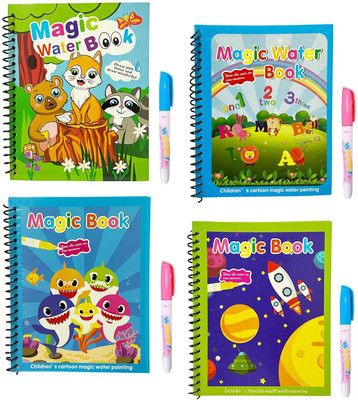KIDBIRD Water Magic Book: Re-usable Quick Dry & Colourful Book with Magic Pen