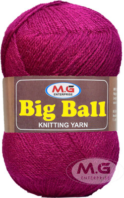 M.G Enterprise BIG BALL Deep Magenta 200 gm Ball Hand knitting wool -Q Art-