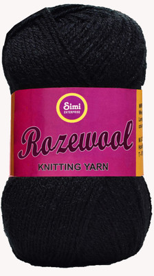 Simi Enterprise Rosewool Black 200 gms Wool Ball Hand knitting wool- Art-FHA