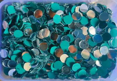 Nihaal 9mm Round shape mirror for art & craft works [ Total 800 pieces with glue cone]