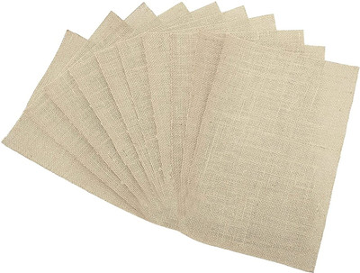 ASIAN HOBBY CRAFTS Natural Jute A4 Size Sheets Burlap with Glitter-Sheets - 10-Sheets