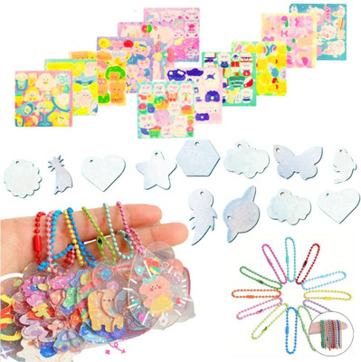 Birthday Popper DIY Acrylic Keychains with Stickers, Discs |Set of 12| Art & Craft Activity Kit