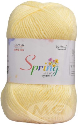 KNIT KING Spring Dark Cream 100 gms Wool Ball Hand knitting wool fingering crochet yarn