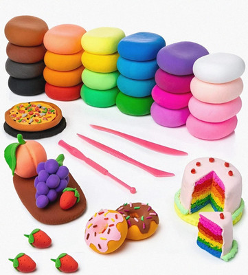 HappyBive Pack of 24 Non-Toxic Modelling Fluffy Foam Bouncing Air Dry Clay for Kids|H103