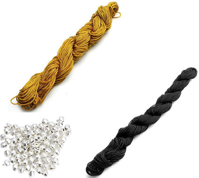 Crafts Haveli Nylon Cord 30 Mtr Knot Macrame Braided String S_1mm Nylon_Coffee Black