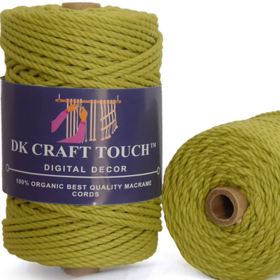 Dk Craft Touch Safia Green 2 mm (100m) Twisted Macrame Cotton Thread/Cord Roll For Craft Work