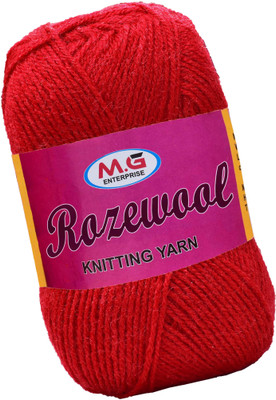M.G Enterprise Rosewool Red 400 gms Wool Ball Hand knitting wool- Art-GJJ