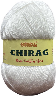 JEFFY Chirag Wool Ball Hand Knitting Wo ol/Art (White Shade no-24, 200 Gram)