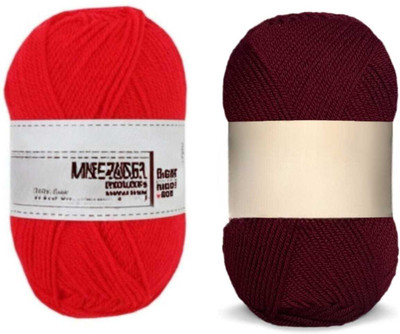 Waaome ® Orange And Brown Wool 200 Gram 100x2 Hand Knitting Art Craft Soft Yarn (WA68)