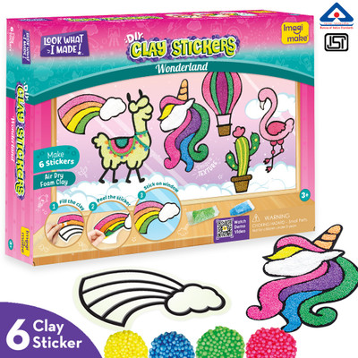 Imagimake Clay Stickers: Wonderland | Create 6 Unique DIY Stickers using Air Dry Clay