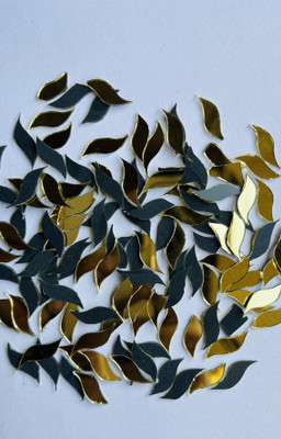 MAHANT FANCY SHAPE GOLDEN MIRROR FOR LIPPAN ART 8MM 50GM 285PIECE