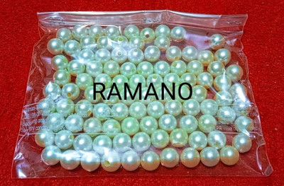 RAMANO 10 MM OFF WHITE PLASTIC PEARL BEADS-200 PCS FOR ART CRAFT & JWELLERY
